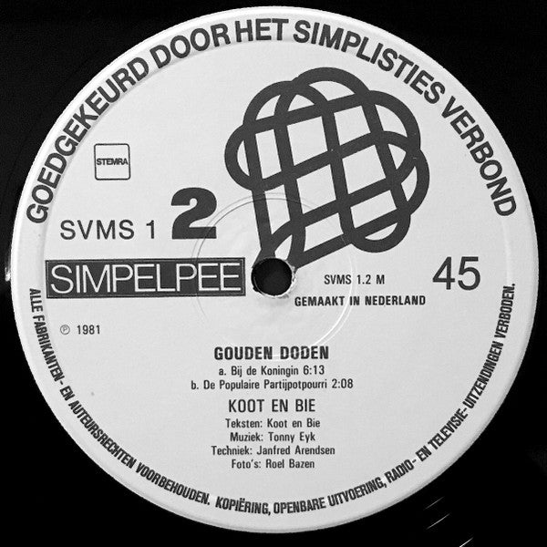 Van Kooten & De Bie : Gouden Doden (De Nagelaten Tapes Van Jacobse En Van Es) (12", Maxi)