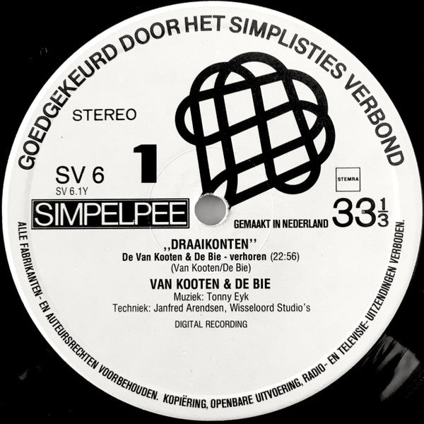 Het Simplisties Verbond = Van Kooten & De Bie : Draaikonten (De Zesde Langspeelplaat Van Het Simplisties Verbond) (LP, Album)