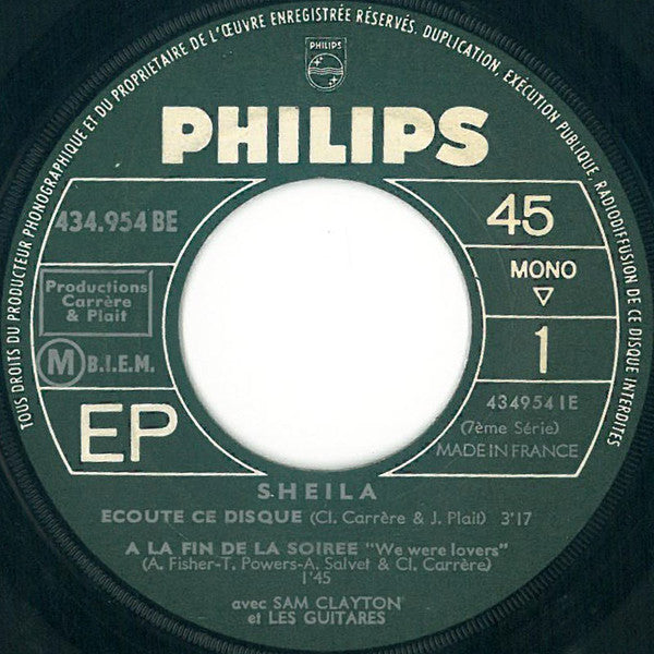 Sheila (5) : Écoute Ce Disque (7", EP, Mono)