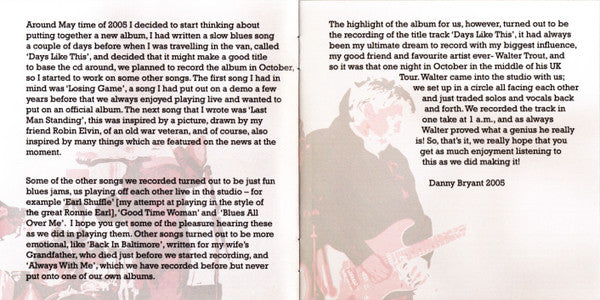 Danny Bryant's Redeyeband : Days Like This (CD, Album)