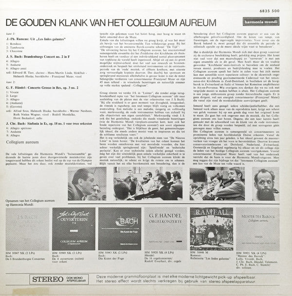 Jean-Philippe Rameau, Johann Sebastian Bach, Georg Friedrich Händel, Johann Christian Bach / Collegium Aureum : De Gouden Klank Van Het Collegium Aureum (LP, Comp)