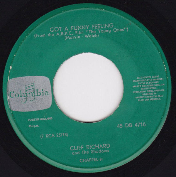 Cliff Richard With Norrie Paramor And His Orchestra / Cliff Richard & The Shadows : When The Girl In Your Arms Is The Girl In Your Heart / Got A Funny Feeling (7", Single)