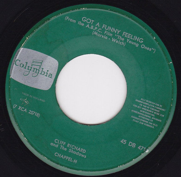Cliff Richard With Norrie Paramor And His Orchestra / Cliff Richard & The Shadows : When The Girl In Your Arms Is The Girl In Your Heart / Got A Funny Feeling (7", Single)