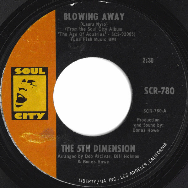 The Fifth Dimension : Blowing Away (7", Styrene, She)