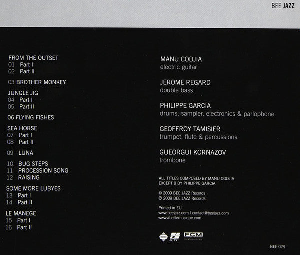 Manu Codjia, Jerome Regard, Philippe Garcia, Geoffroy Tamisier, Georgi Kornazov : Manu Codjia (CD, Album)