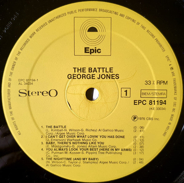 George Jones (2) : The Battle (LP, Album)