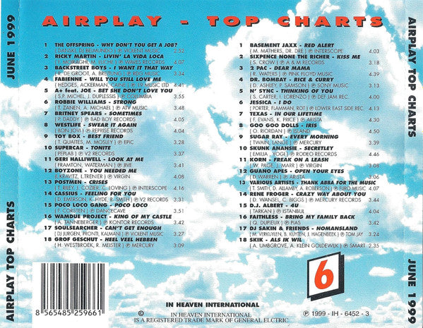 Various : Airplay Top Charts 6 - June 1999 (2xCD, Comp, Unofficial)