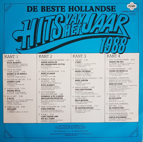 Various : De Beste Hollandse Hits Van Het Jaar 1988 (2xLP, Comp)