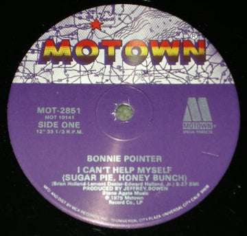 Bonnie Pointer : I Can't Help Myself (Sugar Pie, Honey Bunch) (12")