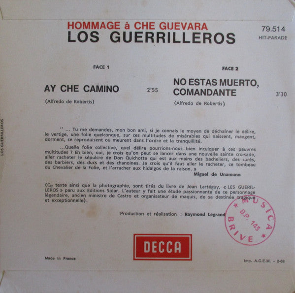 Los Guerrilleros : Hommage A Che Guevara (7")
