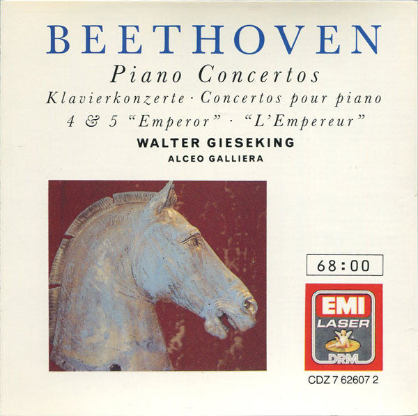 Ludwig van Beethoven, Walter Gieseking, Alceo Galliera : Piano Concertos 4 & 5 (CD, Album, Comp, RM)