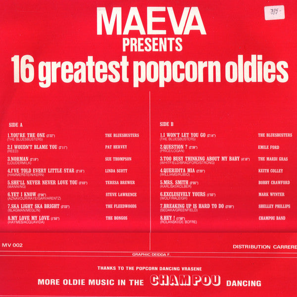Various : Maeva Presents Vol. 2 - 16 Greatest Popcorn Oldies (LP, Comp)
