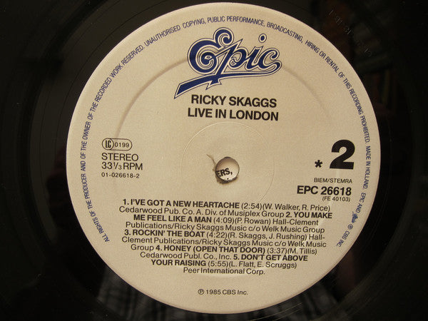 Ricky Skaggs : Live In London (LP, Album)