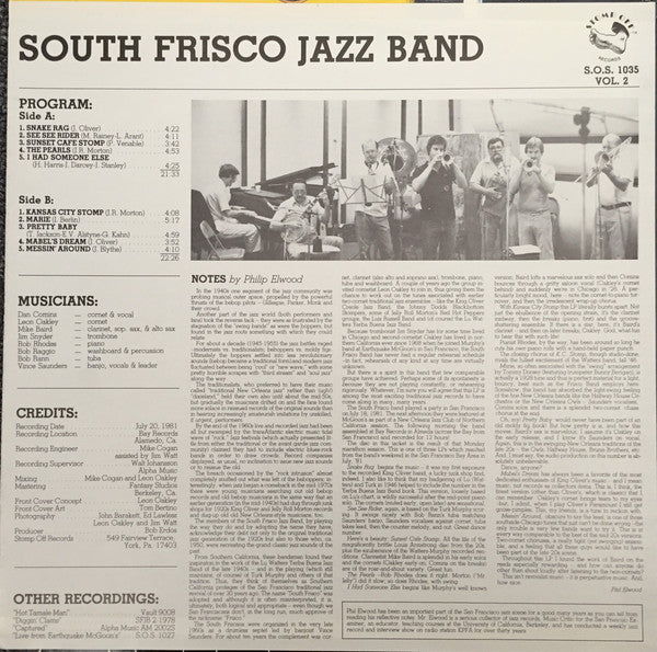 South Frisco Jazz Band : These Cats Are Diggin' Us! (LP)