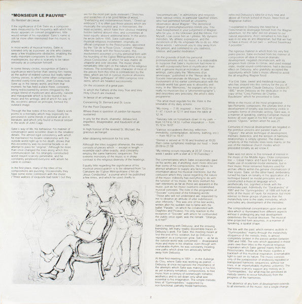 Erik Satie, Reinbert de Leeuw : Early Piano Works Vol./Folge 1 (LP, Album, RE)
