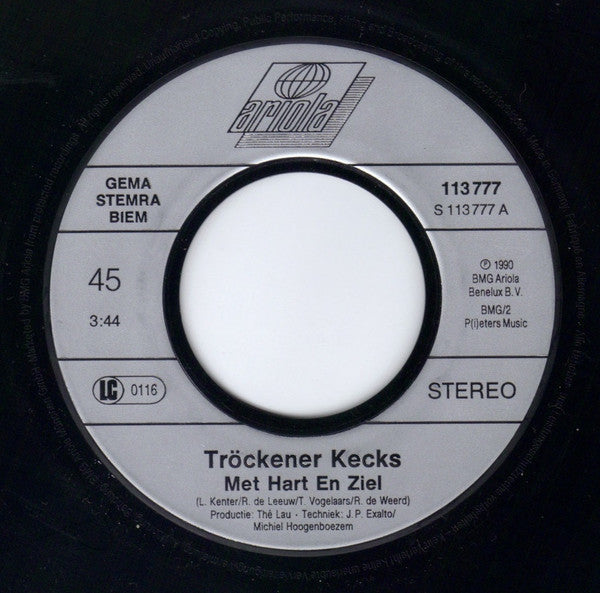 Tröckener Kecks : Met Hart En Ziel (7", Single)