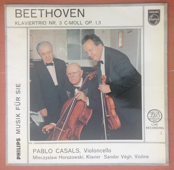 Ludwig van Beethoven, Pablo Casals, Mieczyslaw Horszowski, Sándor Végh : Klaviertrio Nr. 3 C-Moll Op. 1,3 (10")