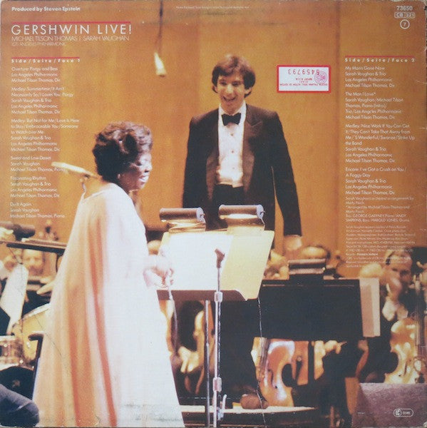 Michael Tilson Thomas, Sarah Vaughan, Los Angeles Philharmonic* : Gershwin Live! (LP, Album)