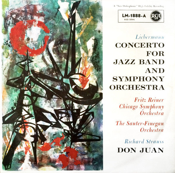 Rolf Liebermann, Richard Strauss - Fritz Reiner, Chicago Symphony Orchestra, Sauter-Finegan Orchestra : Concerto For Jazz Band And Symphony Orchestra - Don Juan (LP, Mono)