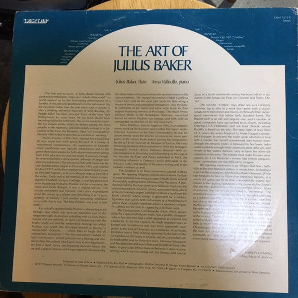 Julius Baker, Irma Vallecillo : The Art of Julius Baker (LP, Album)