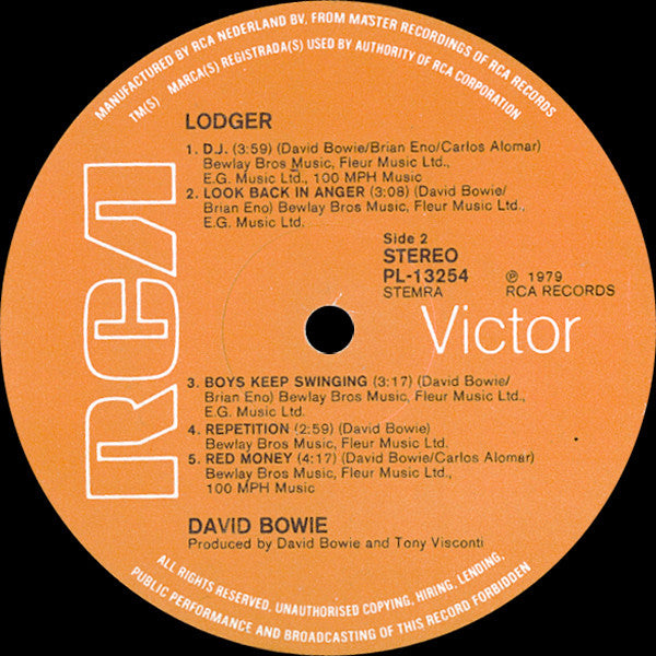 David Bowie : Lodger (LP, Album, Gat)