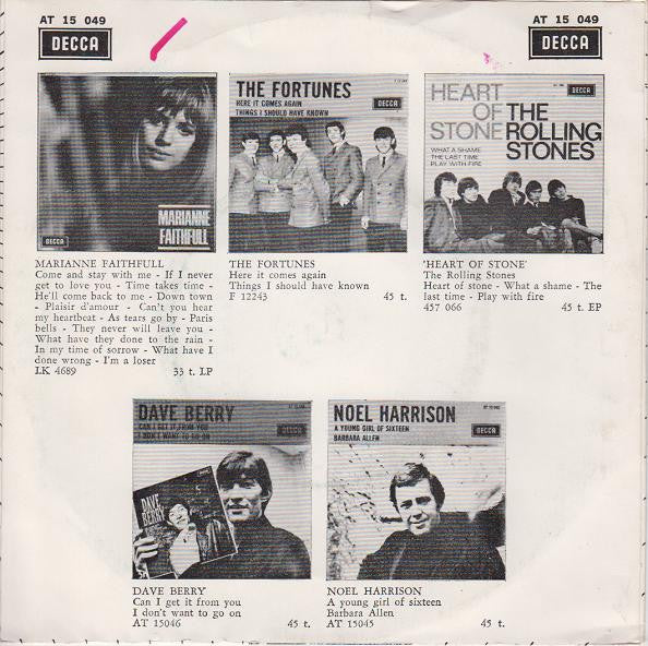 Dave Berry : So Goes Love / Walk Walk, Talk Talk (7", Single)