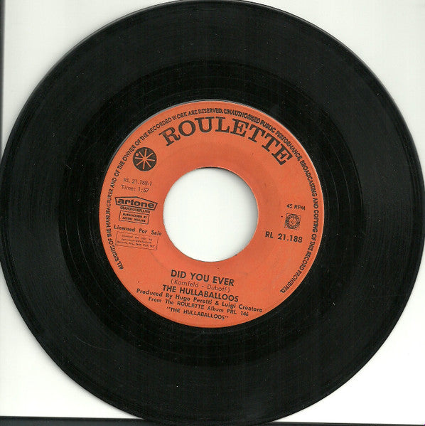 The Hullaballoos : Beware / Did You Ever (7", Single)