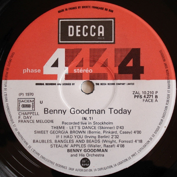 Benny Goodman And His Orchestra : Benny Goodman Today (2xLP, Gat)