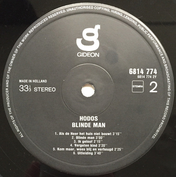 Hodos : Blinde Man (LP, Album)