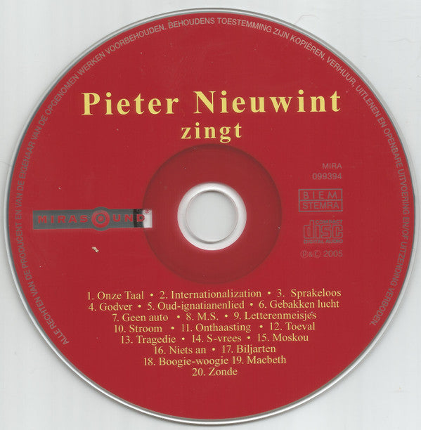 Pieter Nieuwint : Zingt (CD, Boo)