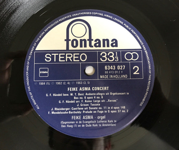 Feike Asma : Concert (LP)