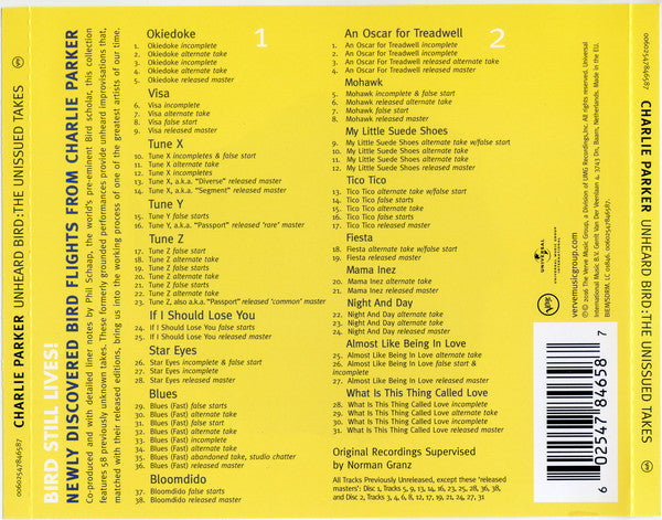 Charlie Parker : Unheard Bird: The Unissued Takes (2xCD, Comp)