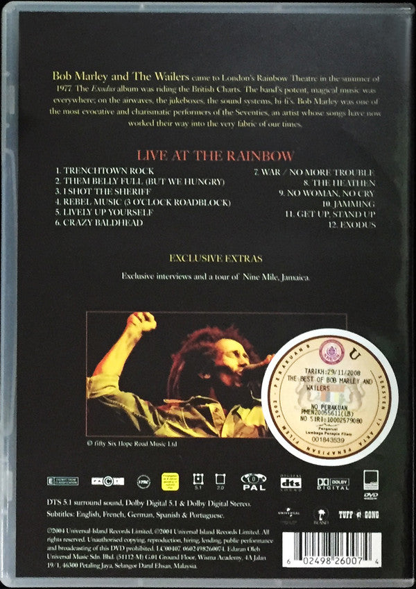 Bob Marley & The Wailers : Live At The Rainbow (DVD-V, PAL, 5.1)