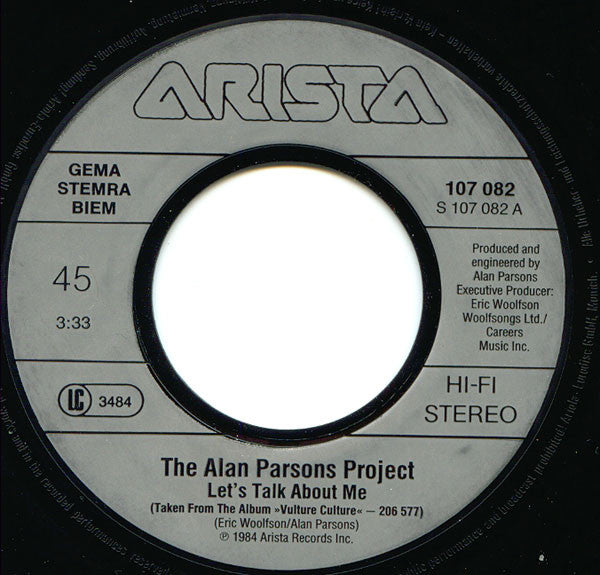 The Alan Parsons Project : Let's Talk About Me (7", Single)