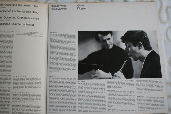 Johann Sebastian Bach / Benedetto Marcello - Han de Vries, The Hague Philharmonic, Netherlands Chamber Orchestra, David Zinman : Konzert Für Oboe Und Orchester F-Dur / Konzert Für Oboe Und Orchester C-Moll (LP, Album)