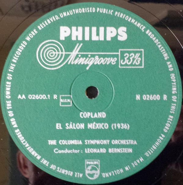 Darius Milhaud / Aaron Copland : La Création Du Monde / El Sálon México (10", Mono)