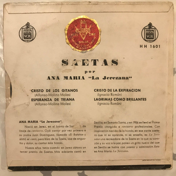Ana Maria "La Jerezana" :  Saetas (7", EP)