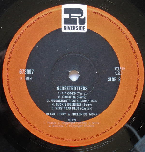 Clark Terry And Thelonious Monk : Globetrotters (LP, Album, RE)