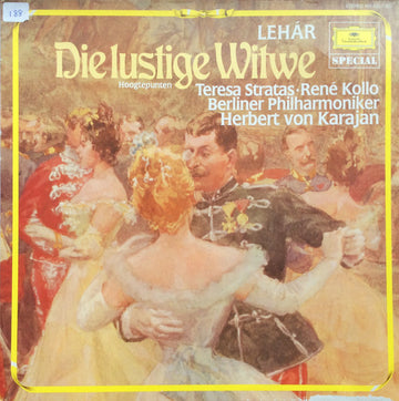 Herbert von Karajan, Teresa Stratas, René Kollo, Berliner Philharmoniker : Die Lustige Witwe - Hoogtepunten (LP, RE)