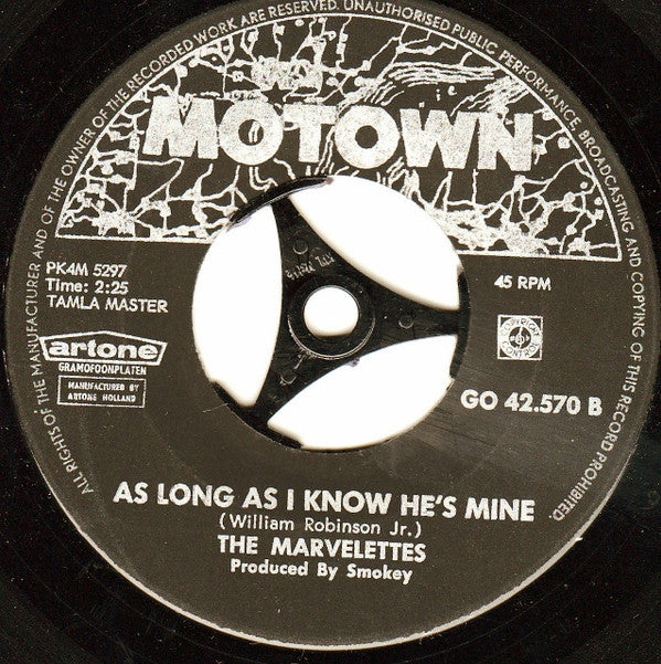 The Marvelettes : He's A Good Guy / As Long As I Know He's Mine (7", Single)