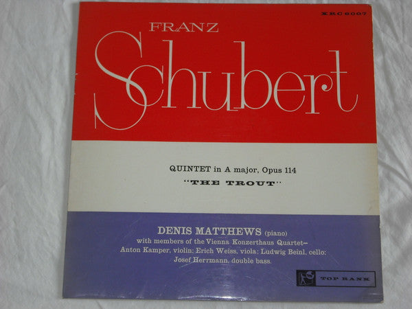 Franz Schubert, Denis Matthews , With Mitglieder Des Wiener Konzerthausquartetts : Quintet In A Major, Op.114 'The Trout' (LP, Album, Mono)