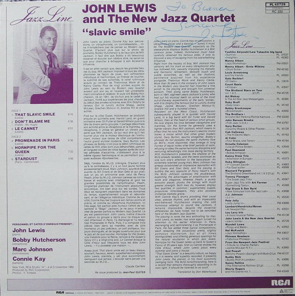 John Lewis (2) & The New Jazz Quartet : Slavic Smile (LP, Album)