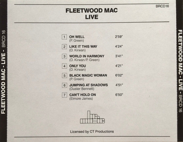 Fleetwood Mac : LIve  (CD, Album)