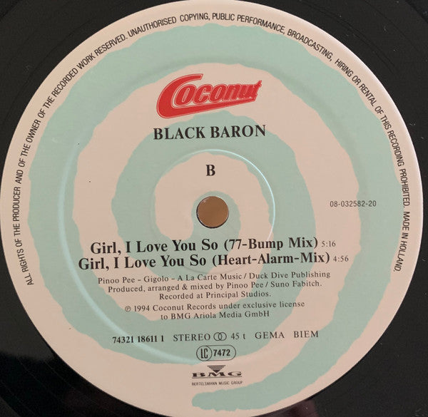 Black Baron : Girl, I Love You So (12", Maxi)
