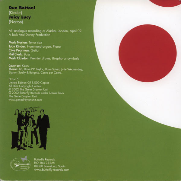 The Gene Drayton Unit : Due Bottoni / Juicy Lucy (7", Ltd, Aqu)