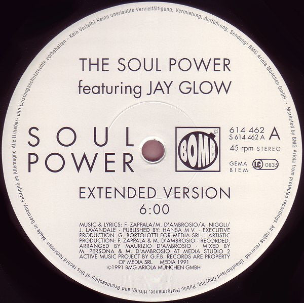 The Soul Power Feat. Jay Glow : Soul Power (12")