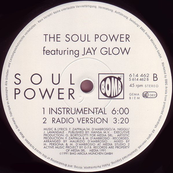 The Soul Power Feat. Jay Glow : Soul Power (12")
