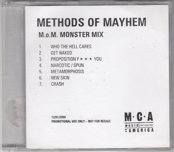 Methods Of Mayhem (2) : Methods Of Mayhem (M.O.M. Monster Mix) (CDr, Promo, Smplr)