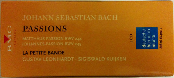 Johann Sebastian Bach - La Petite Bande · Sigiswald Kuijken · Gustav Leonhardt : Passions (Passion Selon Saint Matthieu / Passion Selon Saint Jean) (5xCD, RE + Box, Comp, Sli)