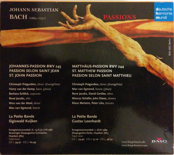 Johann Sebastian Bach - La Petite Bande · Sigiswald Kuijken · Gustav Leonhardt : Passions (Passion Selon Saint Matthieu / Passion Selon Saint Jean) (5xCD, RE + Box, Comp, Sli)